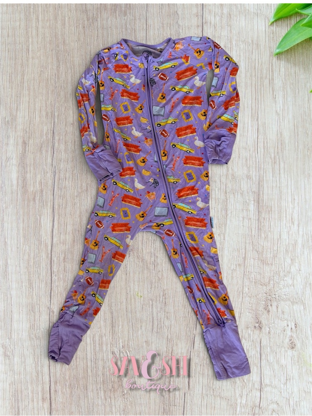Bamboo Bliss Friends TV Show Zip Pajamas Purple 18 mo